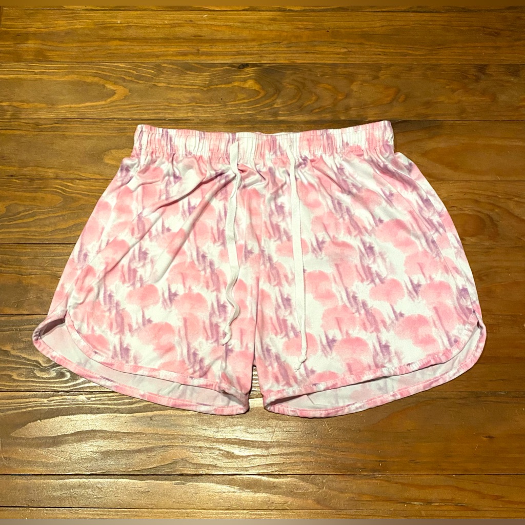 Tie Dye Pink And White Lounge Shorts Hello Mello Size Small
